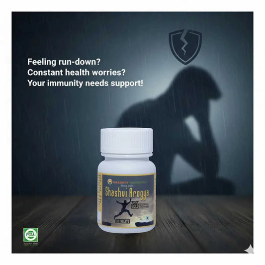 Shashvi Arogya Gold – Ayurvedic solution for low immunity, constant fatigue, and recurring health issues. Boosts strength naturally.