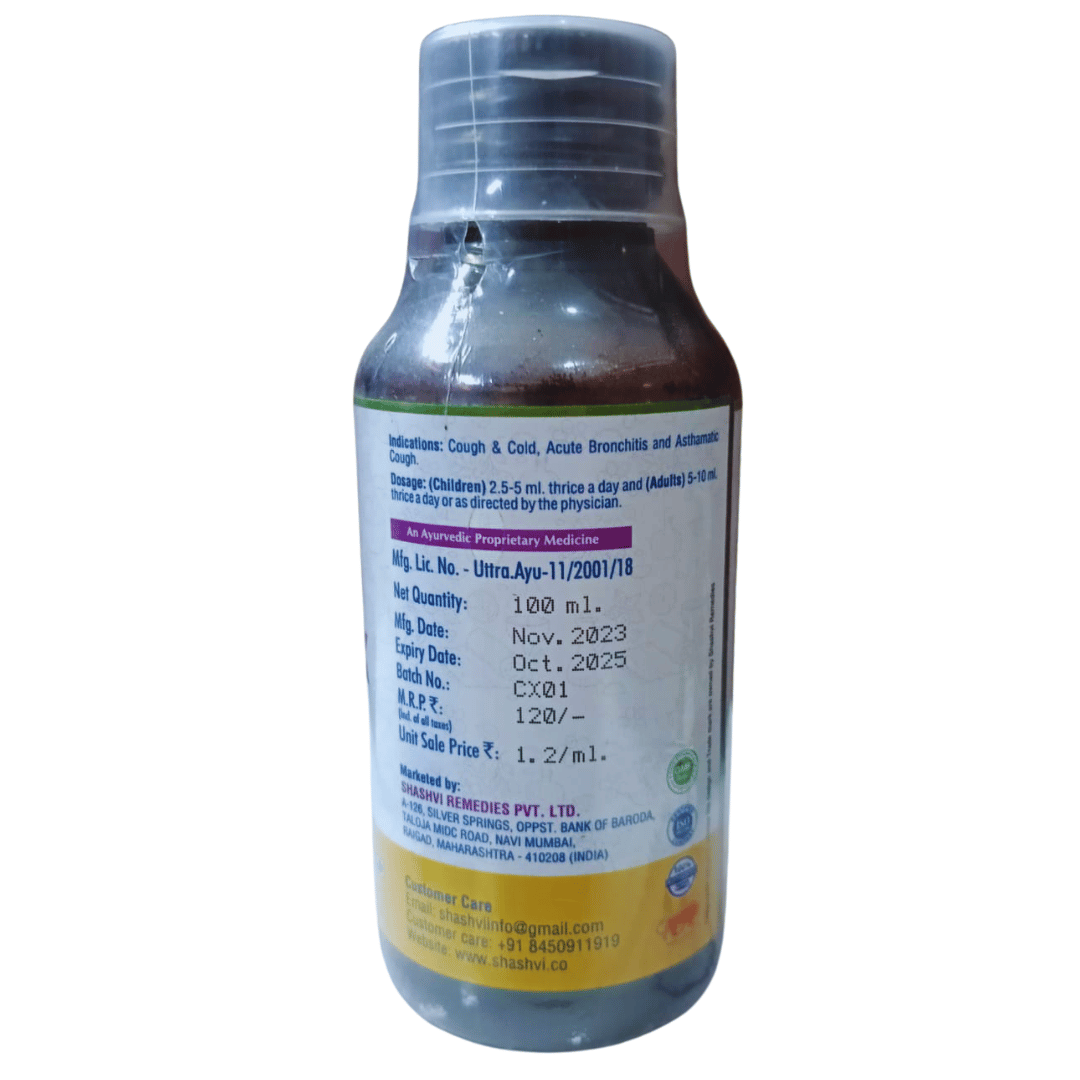 Shashvi Cofcol X Syrup – Natural Herbal Cough Relief