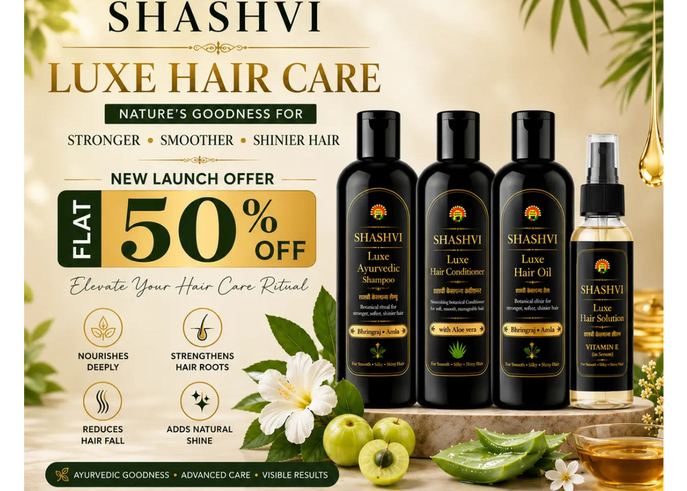 Shashvi LUXE premium Ayurvedic hair care collection