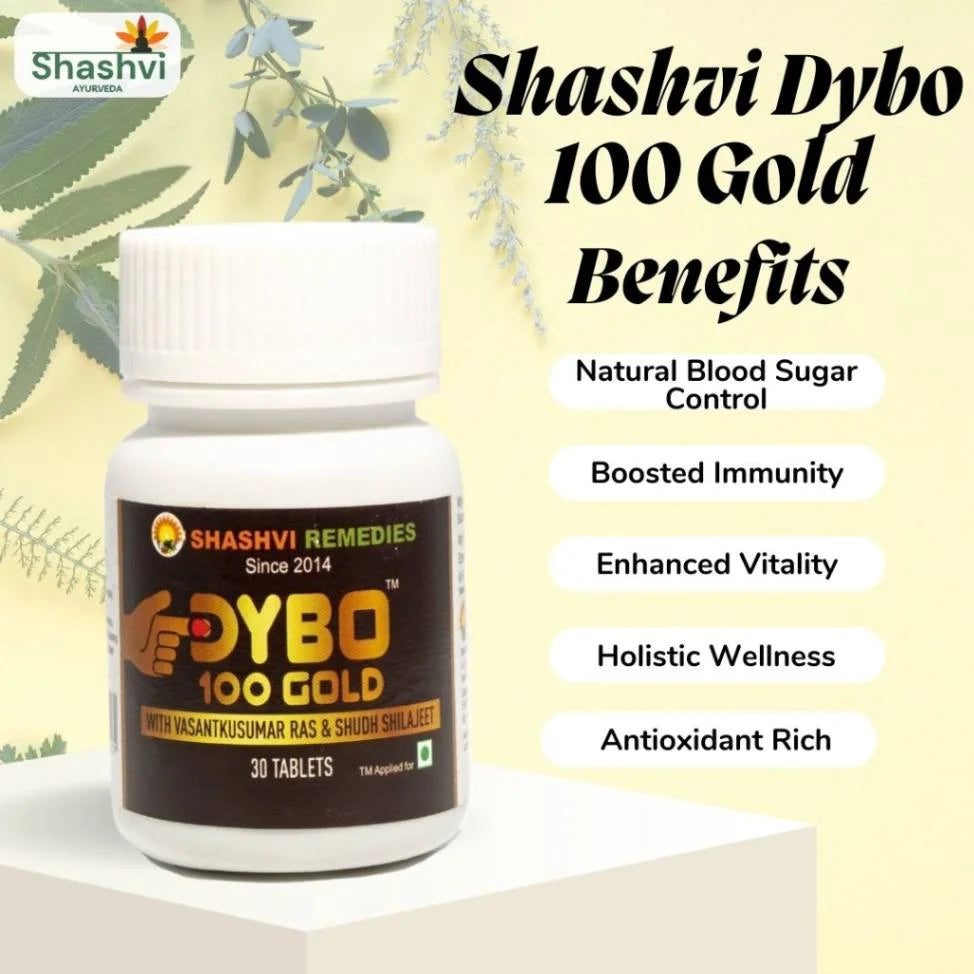 Ayurvedic Medicine for Diabetes – Shashvi Dybo 100 Gold Herbal Tablets"
