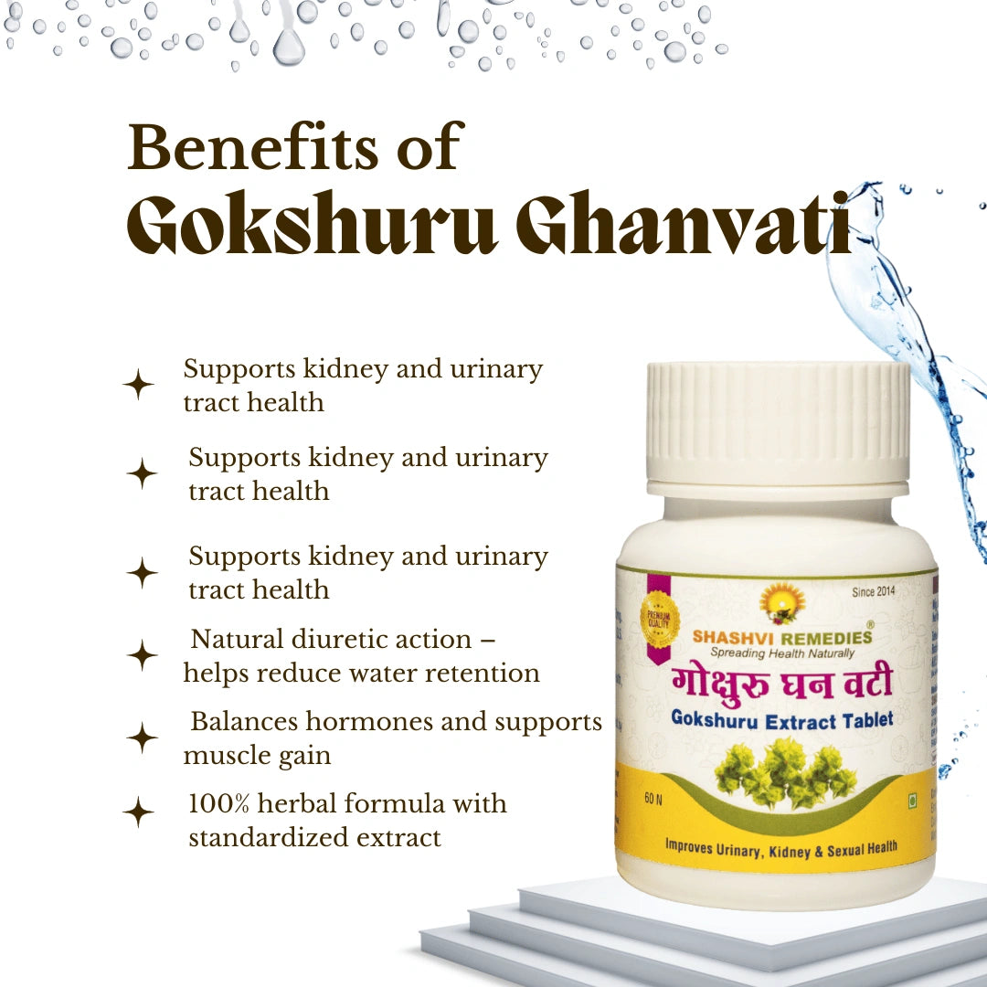 Shashvi Gokshuru Extract Tablets-Ayurvedic Supplement for Urinary Health, Vitality & Stamina - Shashvi Ayurveda