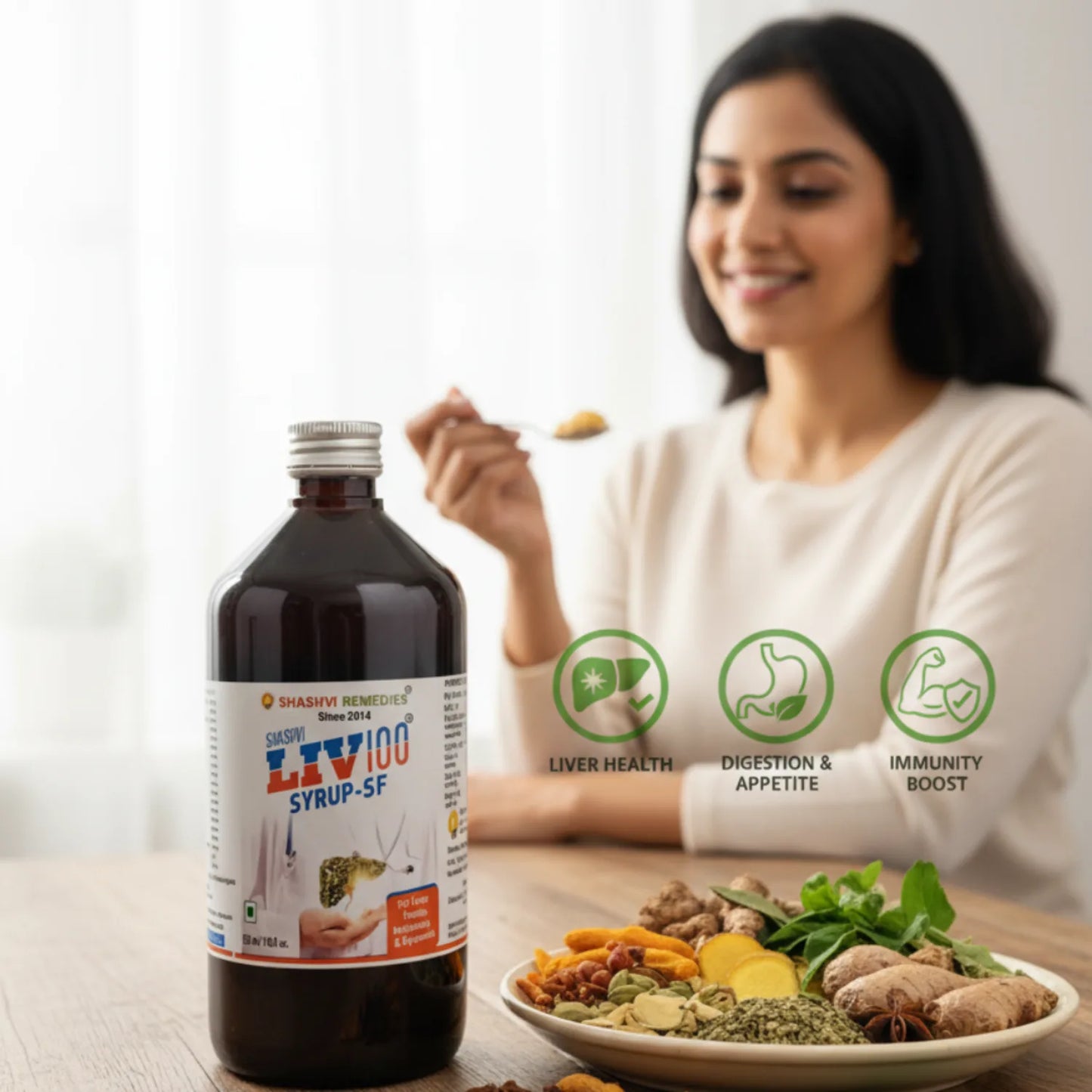 Ayurvedic liver health syrup that supports detoxification, better digestion and metabolism