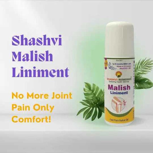 "Close-up of Shashvi Malish Liniment ingredients and texture."