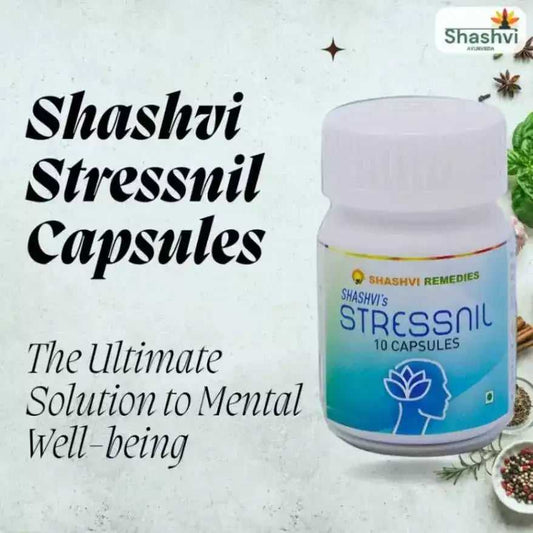 Shashvi Stressnil Capsules – Natural stress relief supplement for better sleep and mental wellness