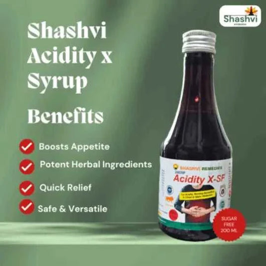 Shashvi Acidity X Syrup (Sugar-Free) – Natural Relief for Acidity & Indigestion - Shashvi Ayurveda