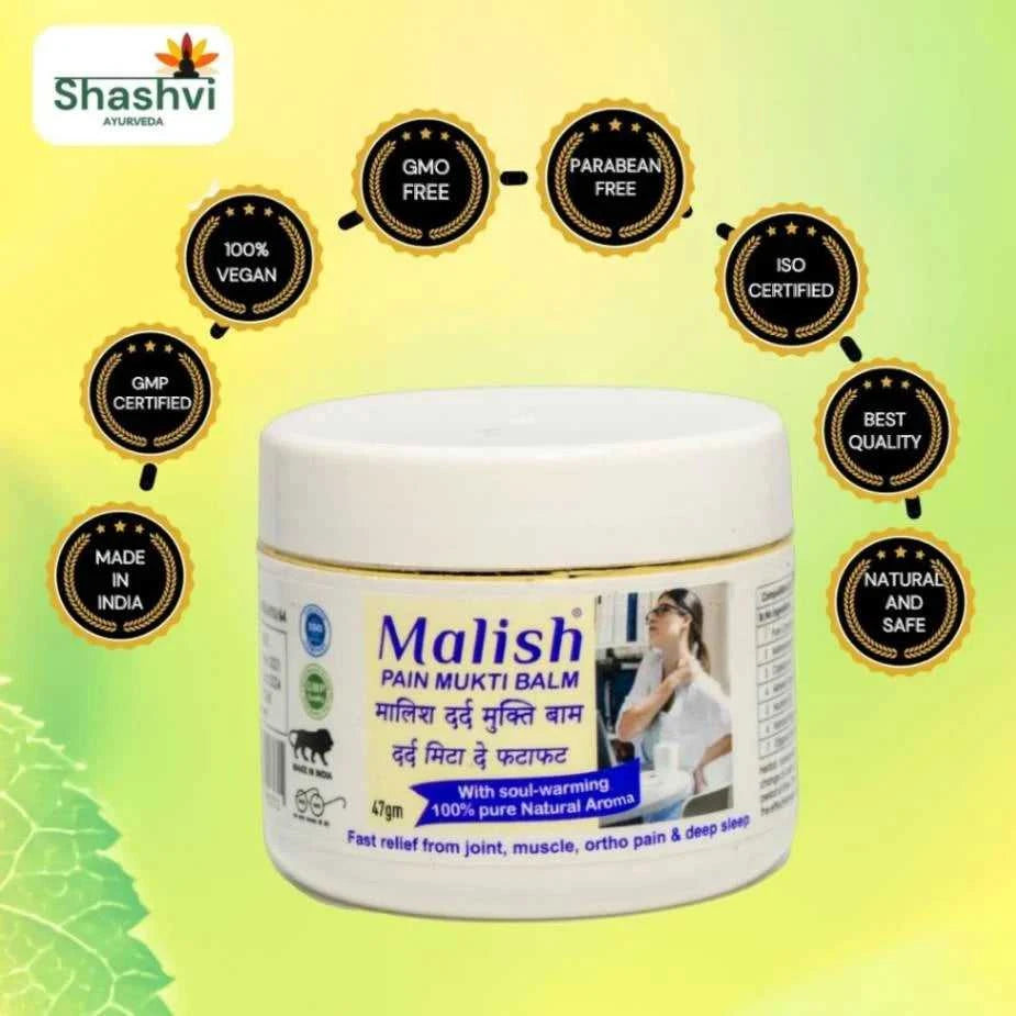 Malish Pain Mukti Balm – Fast & Natural Pain Relief - Shashvi Ayurveda
