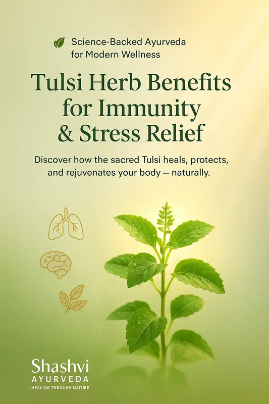 “Holy Basil plant used in Ayurvedic medicine for immunity and stress relief