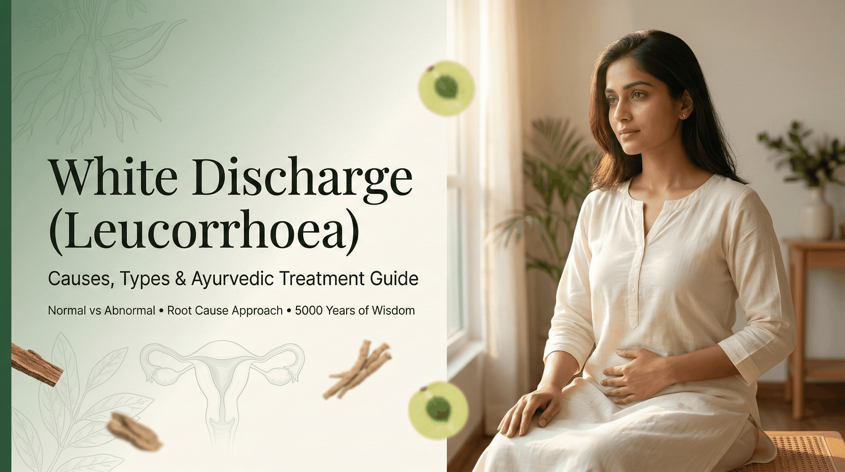 White Discharge (Leucorrhoea): Causes, Types & Complete Ayurvedic Treatment Guide for Indian Women [2026]