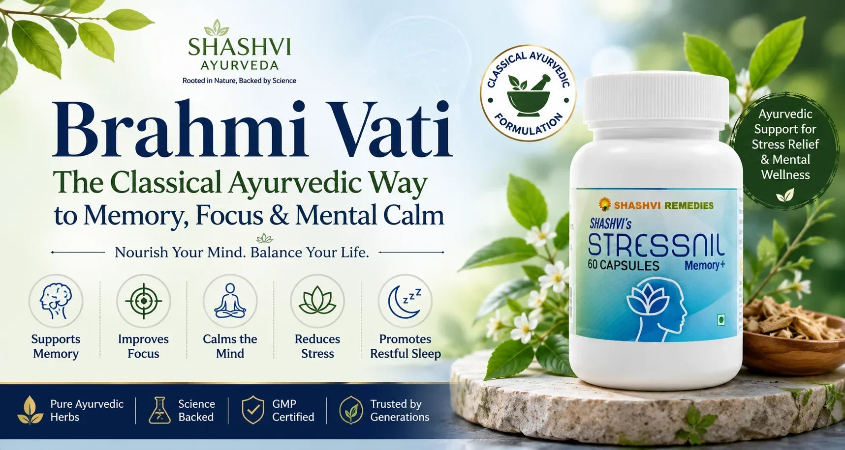 Explore Brahmi Vati benefits, traditional uses, dosage guidance, safety, side effects, and what research says about Bacopa monnieri.