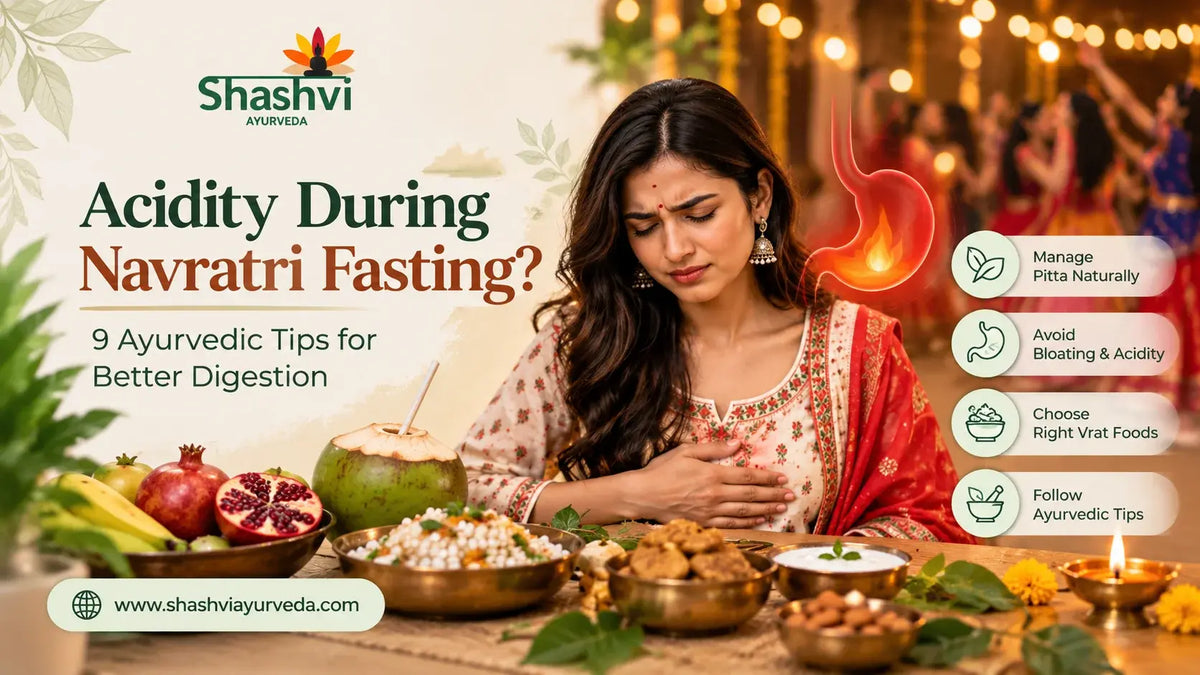 Navratri vrat thali with sabudana khichdi, fruits and chaas, Ayurvedic tips for acidity during fasting