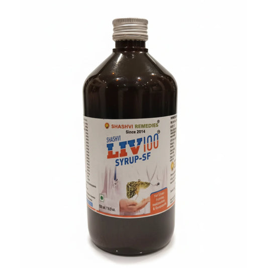 Shashvi Liv 100 Syrup bottle – Ayurvedic liver tonic for detox and digestion support