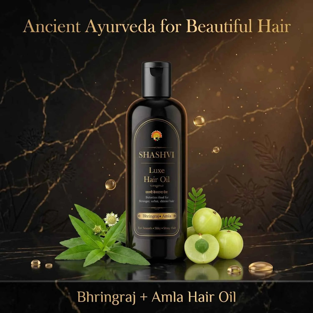 Shashvi Luxe Hair Oil with Bhringraj & Amla | Ayurvedic Hair & Scalp Nourishing Oil