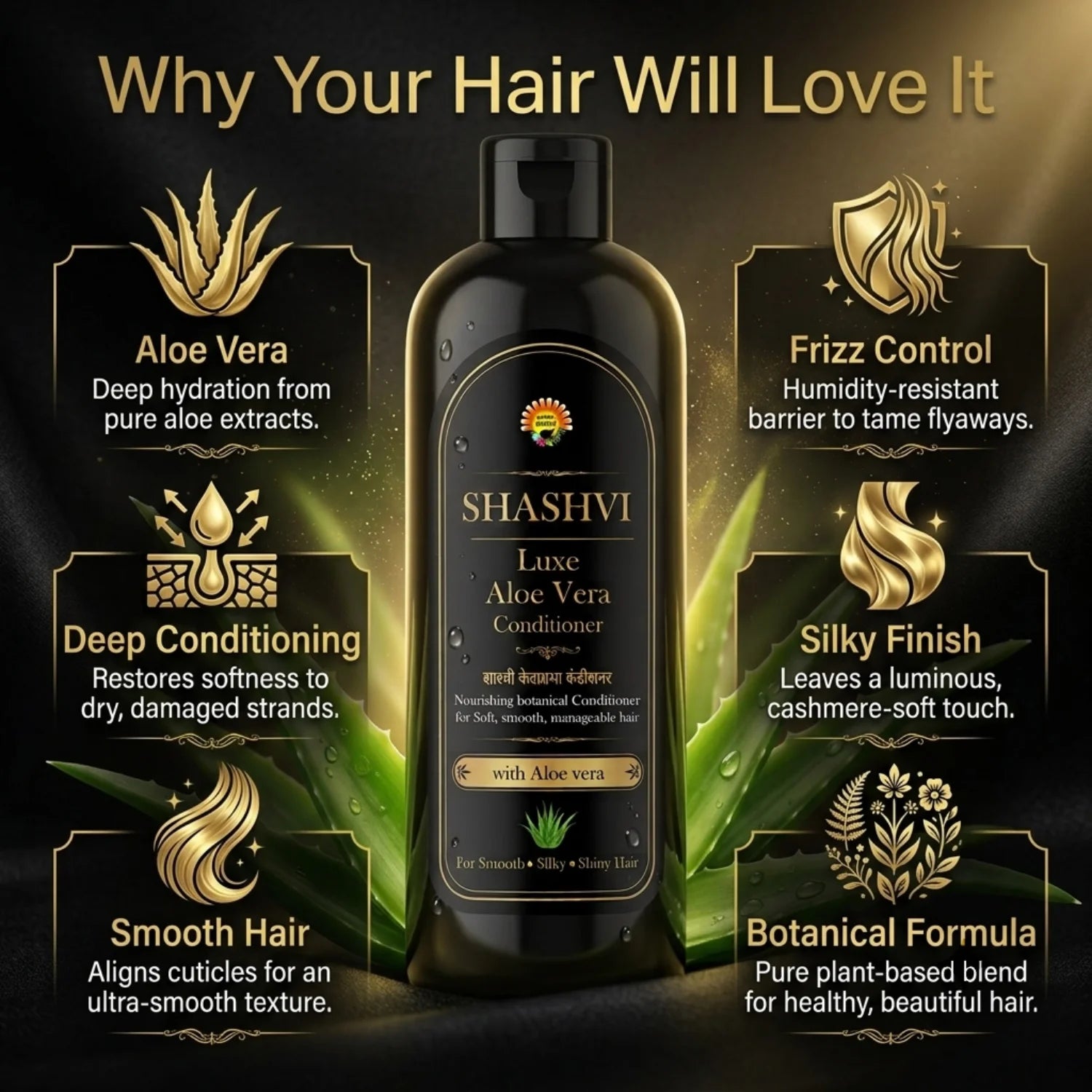 Shashvi Luxe Aloe Vera Hair Conditioner | Nourishing Conditioner for Soft, Smooth & Manageable Hair