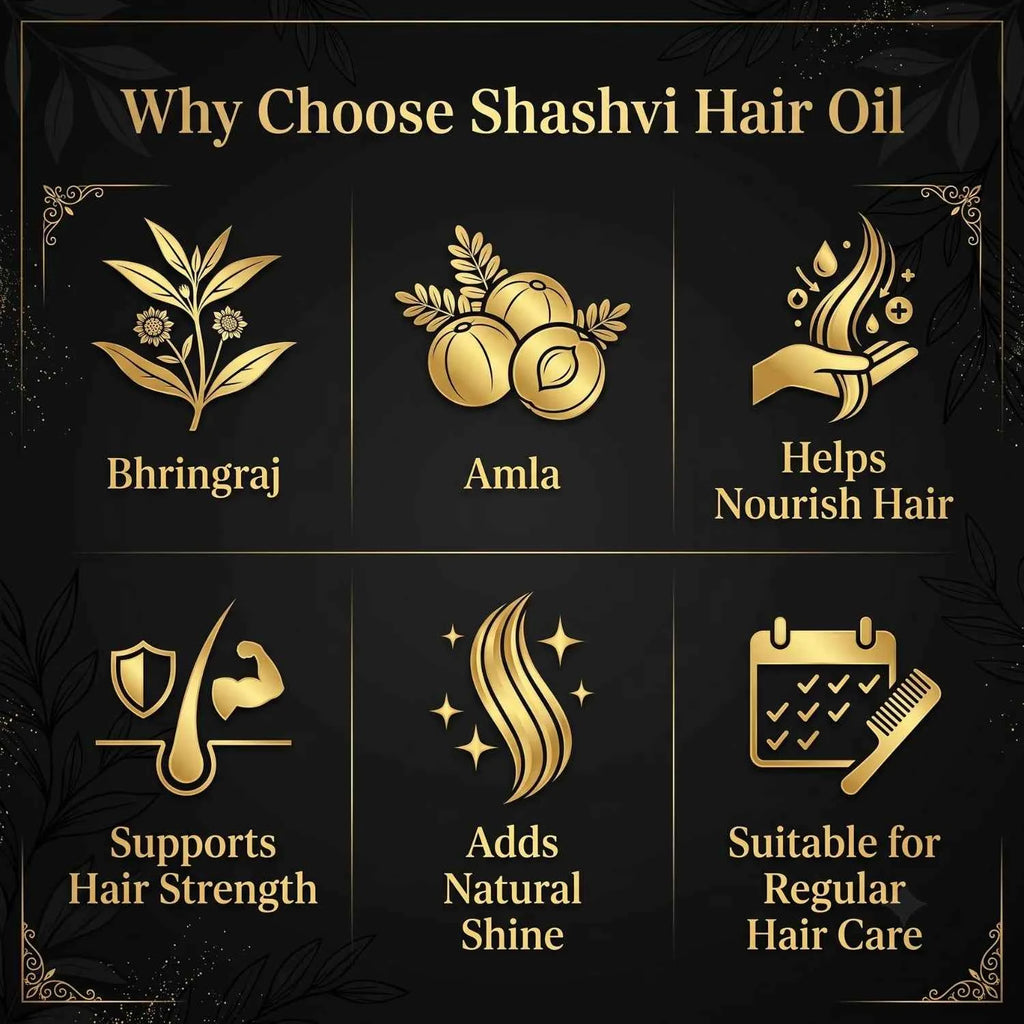 Shashvi Luxe Hair Oil with Bhringraj & Amla | Ayurvedic Hair & Scalp Nourishing Oil