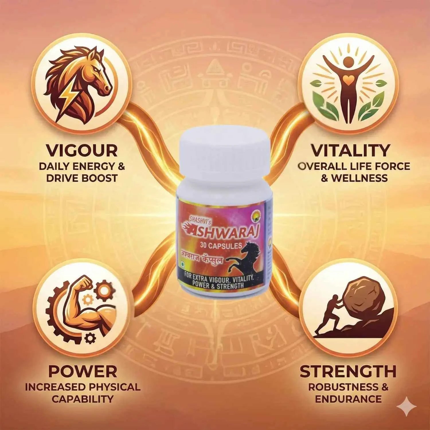 Shashvi Ashwaraj Capsules - Men's Vitality Support 30 Cap