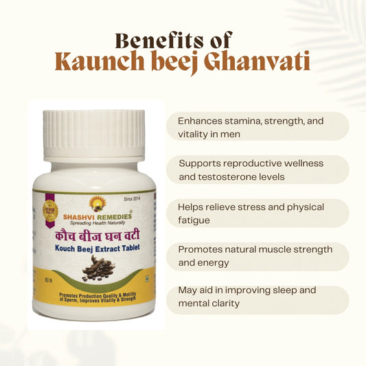 Shashvi Kaunch Beej Extract Tablets – Ayurvedic Vitality, Stamina & Wellness Booster for Men