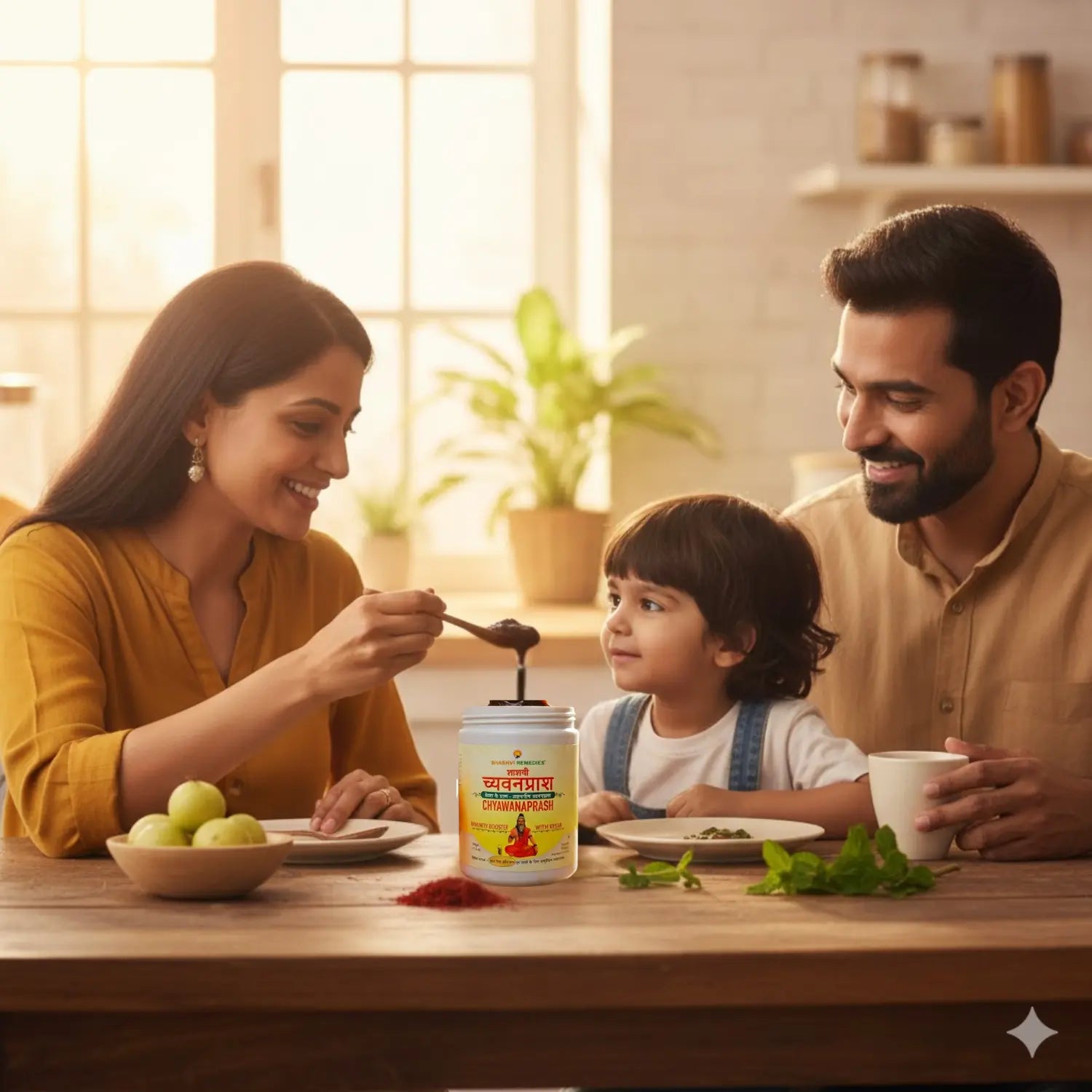 Family enjoying Shashvi Chyawanprash together at home – Ayurvedic immunity support for all ages
