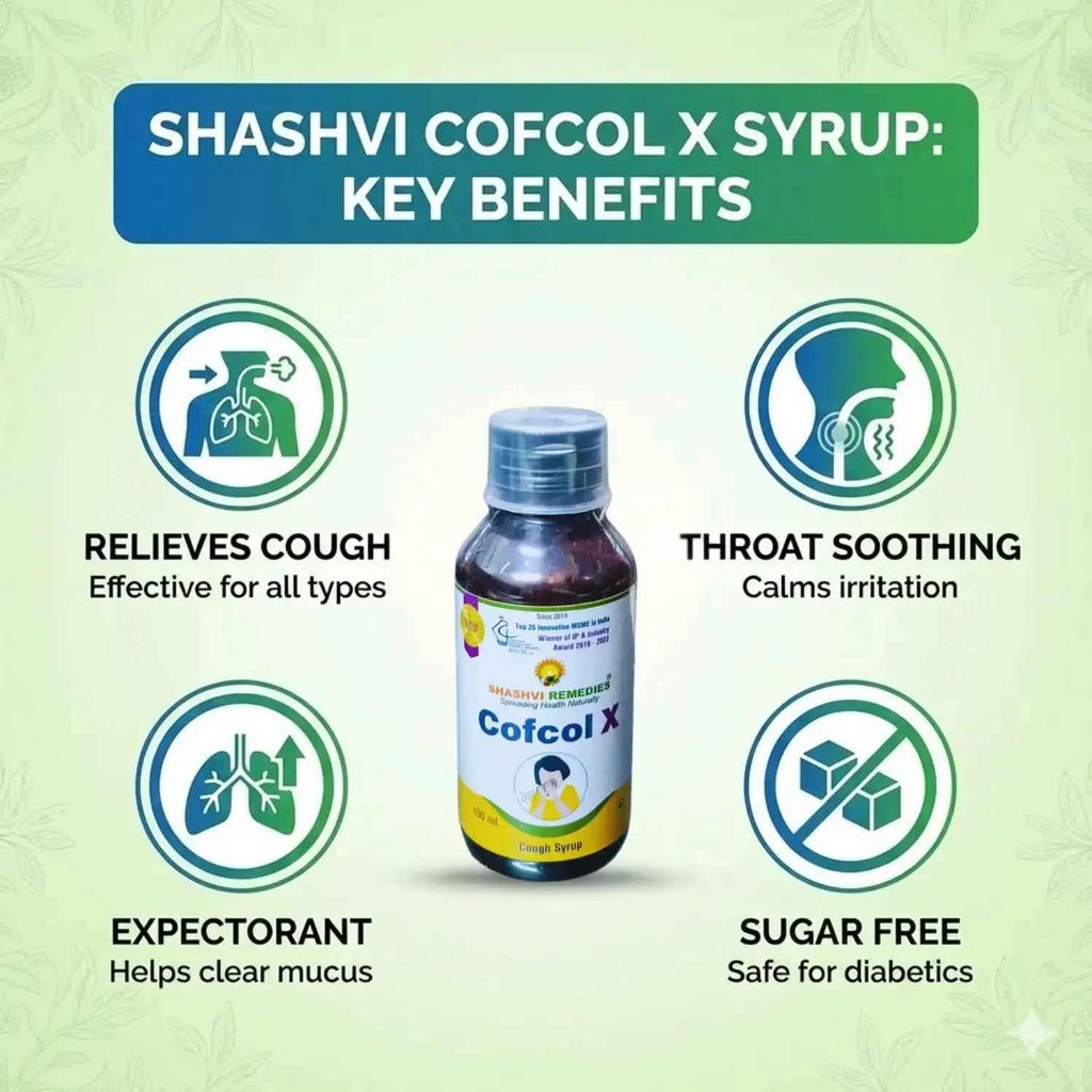 Shashvi Cofcol X Syrup – Herbal Cough Relief – 100ml