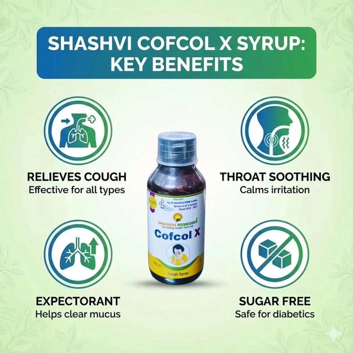 Best Ayurvedic Cough Syrup India - Shashvi Cofcol X 100ml – Shashvi ...