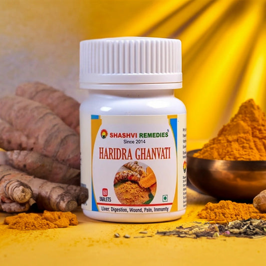 Shashvi Haridra Extract Tablets | 60 Veg Tabs | Turmeric for Immunity, Joint Pain & Detox Support