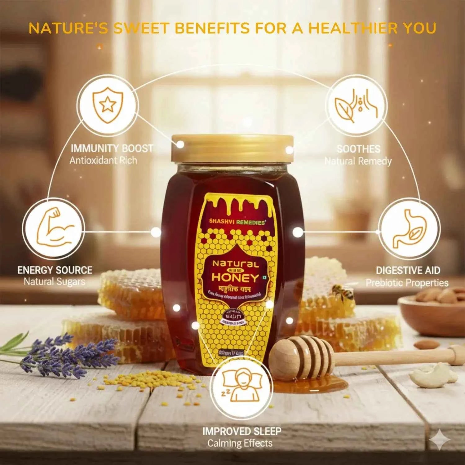 Shashvi Natural Raw Honey | Pure Forest Honey 500g