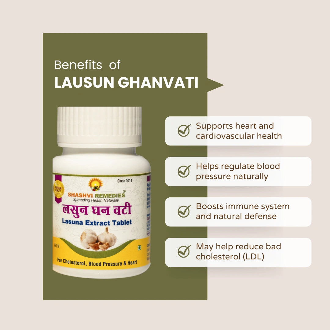 Shashvi Lasun Extract Tablets- Ayurvedic Heart Health & Immunity Support - Shashvi Ayurveda