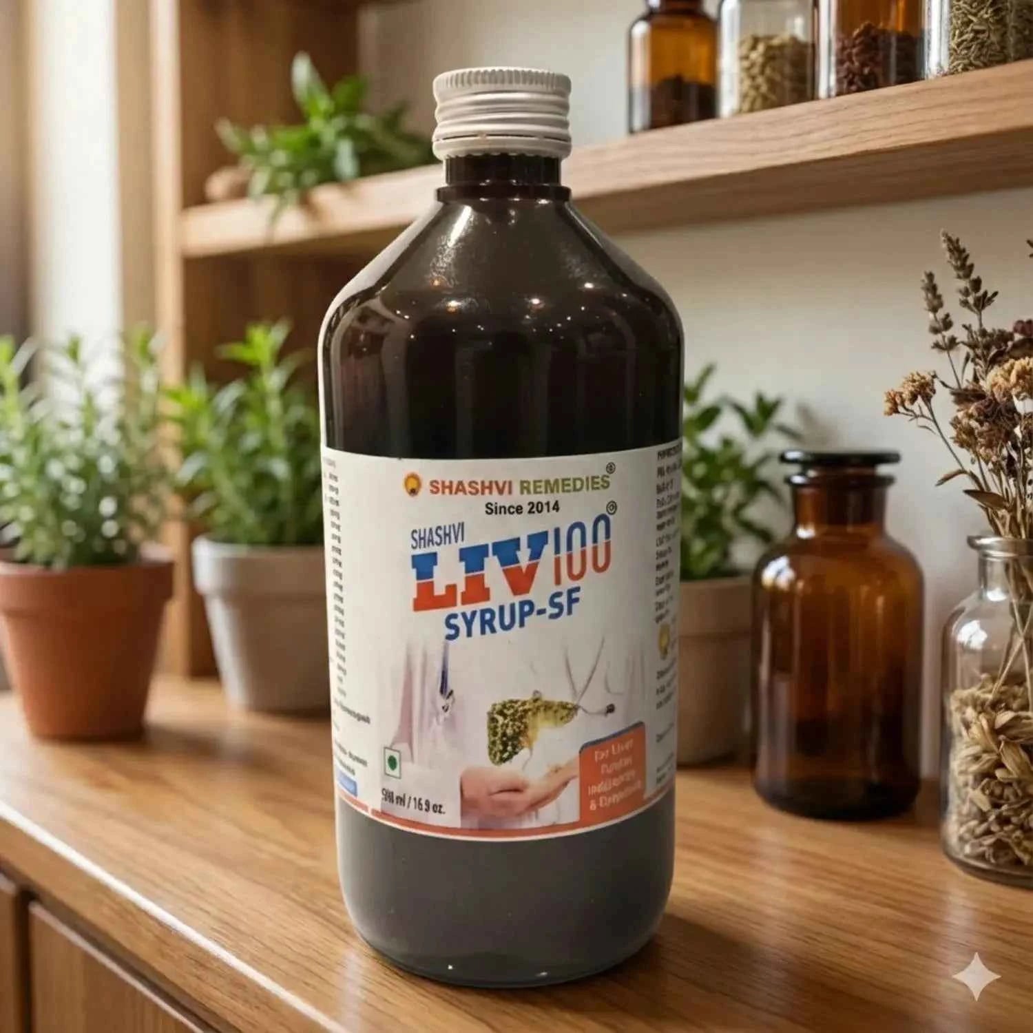 Shashvi Liv 100 Syrup Sugar-Free for Liver Health 500ml