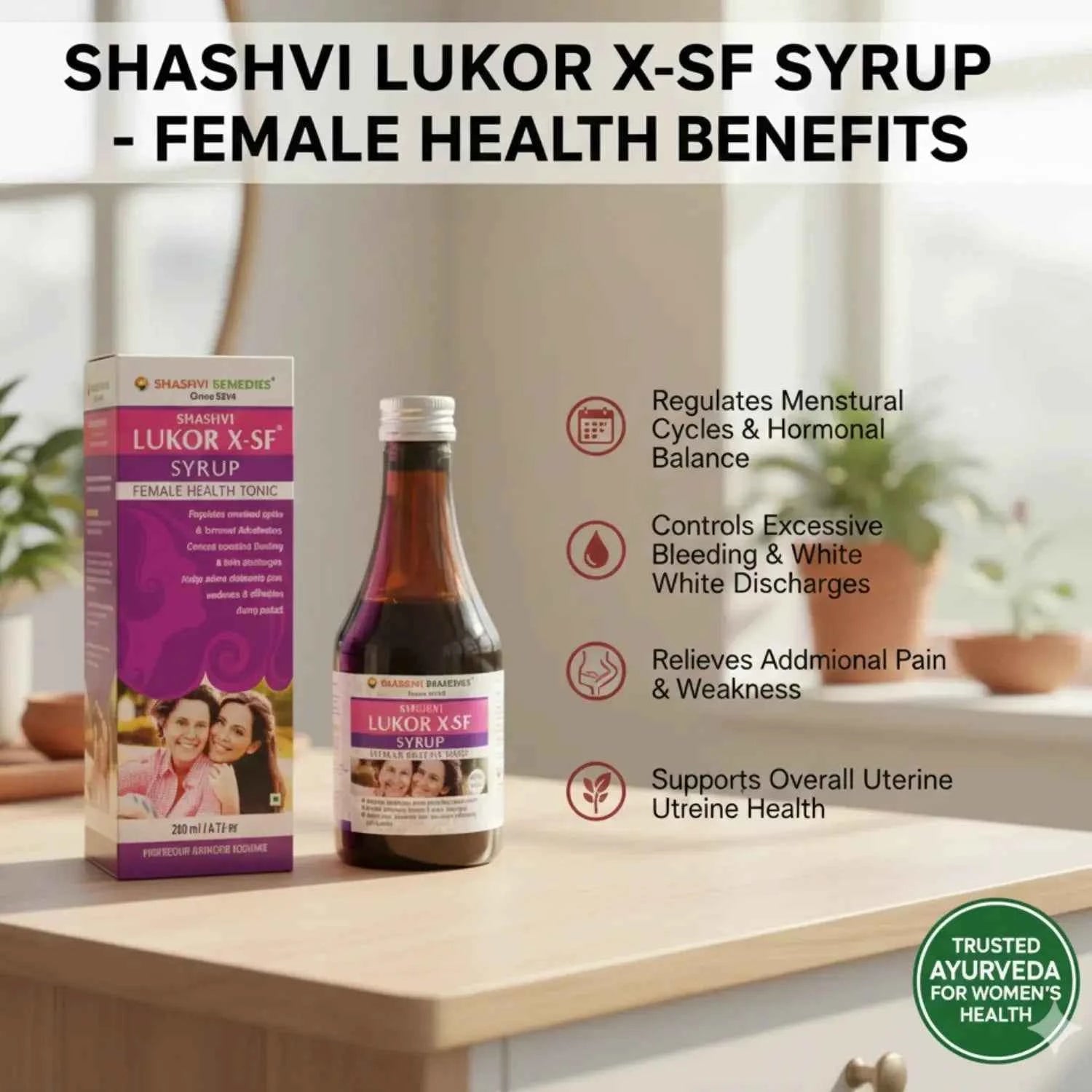 Shashvi Lukor-X Sugar-Free Syrup | Women's Wellness 200ml