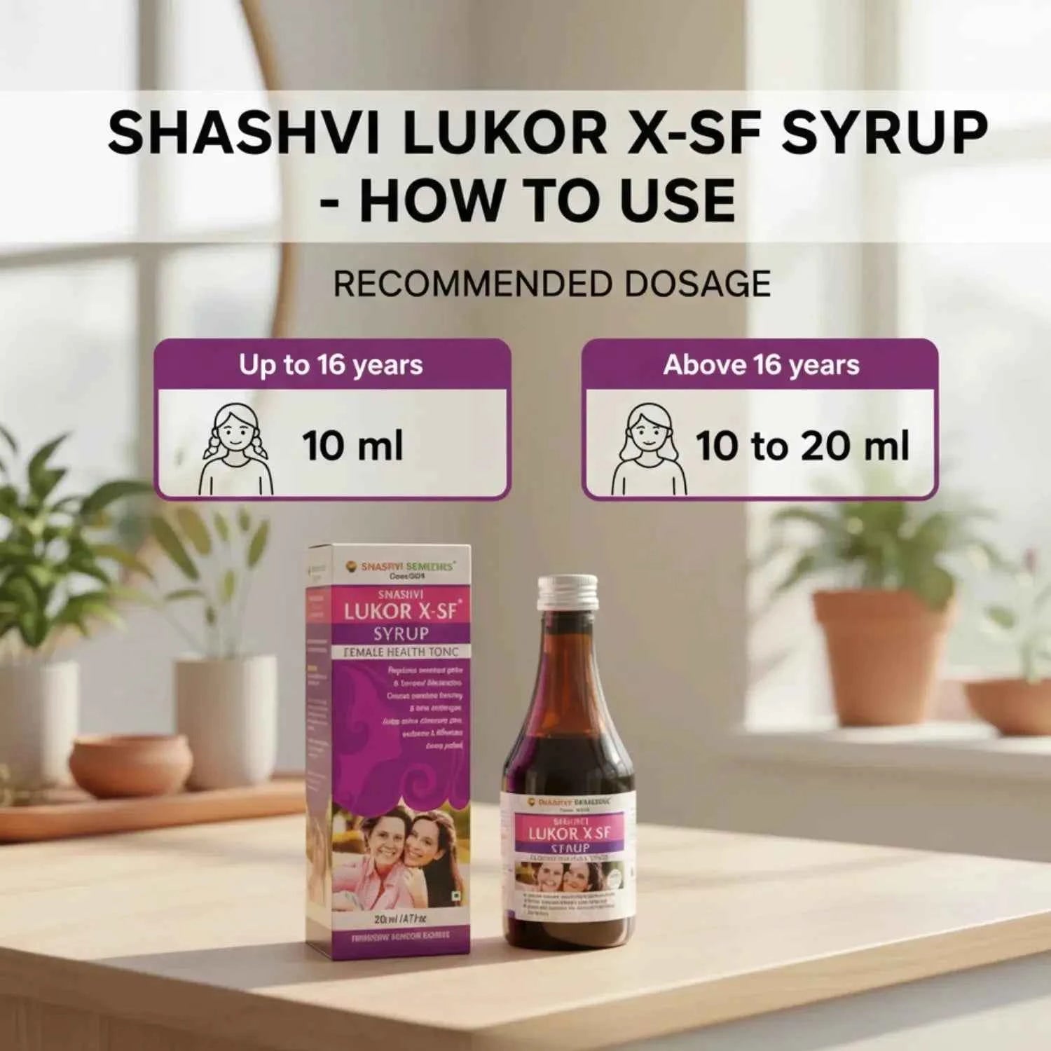 Shashvi Lukor-X Sugar-Free Syrup | Women's Wellness 200ml