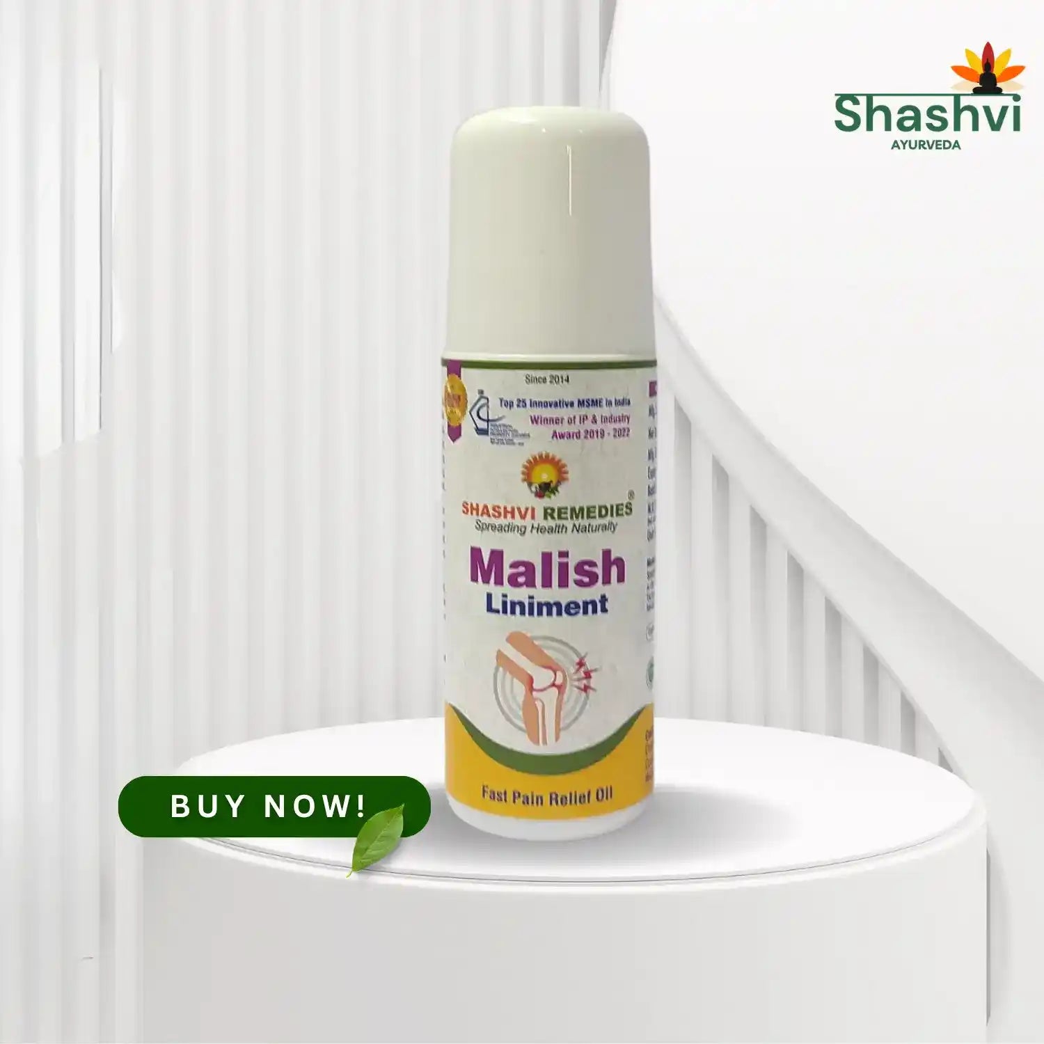 Shashvi Malish Liniment Roll-On – Herbal Pain Relief Oil 50ml