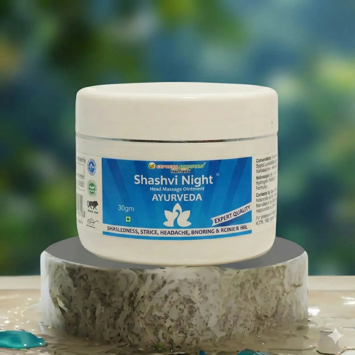 Shashvi Night Ayurvedic head massage ointment jar – natural night care formula for relaxation, calm sleep and stress relief