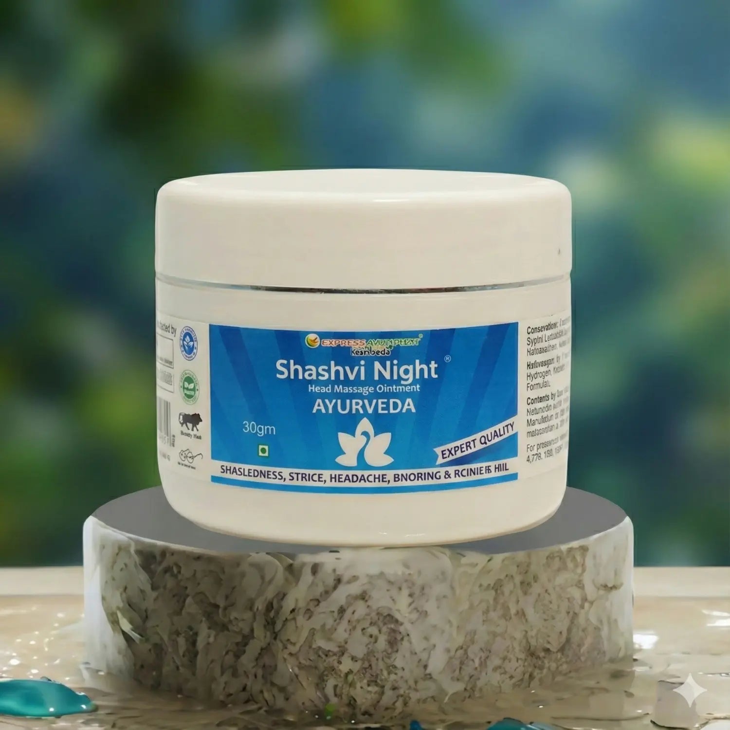 Shashvi Night Ayurvedic head massage ointment jar – natural night care formula for relaxation, calm sleep and stress relief
