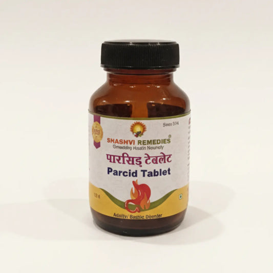 Shashvi Parcid Tablets for hyperacidity and gas relief – Ayurvedic digestive tablets for acidity, bloating, and indigestion.