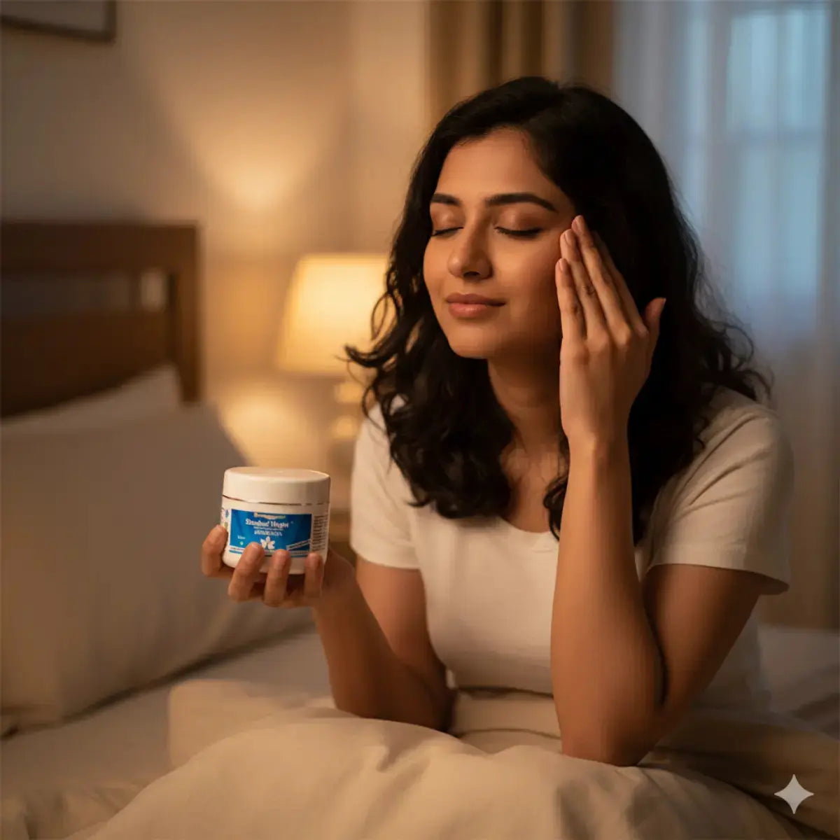 "Shashvi Night Ayurvedic ointment for stress relief, relaxation, and restful sleep routine"