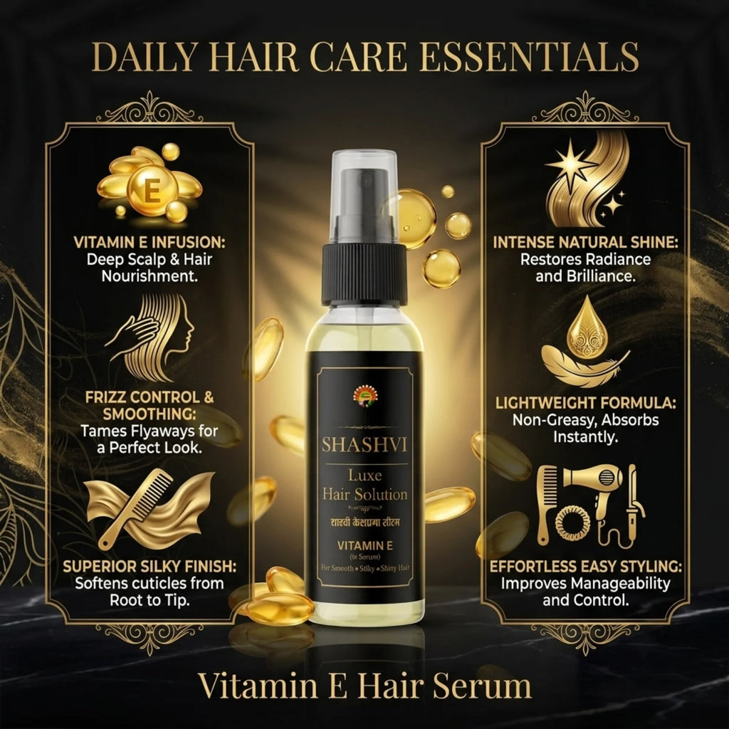 Shashvi Luxe Vitamin E Hair Serum | Hair Serum for Smooth, Silky & Shiny Hair