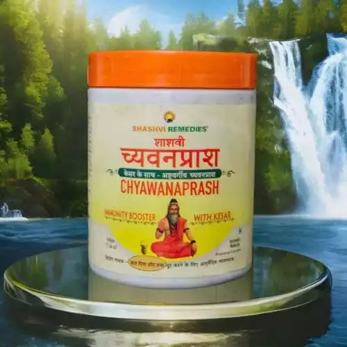 Shahsvi Kesar-infused Chyawanprash - Sugar-free Ayurvedic wellness remedy for weakness, cold, and ageing.