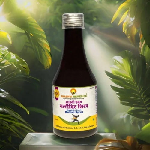 Shashvi Anum Multivit Syrup - Comprehensive Nutrition and Immune Support Formula with Vitamins A, B, C, K & E, Iron, and Calcium"