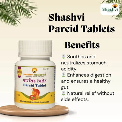 "Shashvi Parcid – Ayurvedic Antacid for Acid Balance, Heartburn Relief, and Digestive Support."