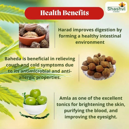 "Shashvi Triphala Ras - Diabetes Care Juice with Harad, Baheda, and Amla for Tridosha Balance."