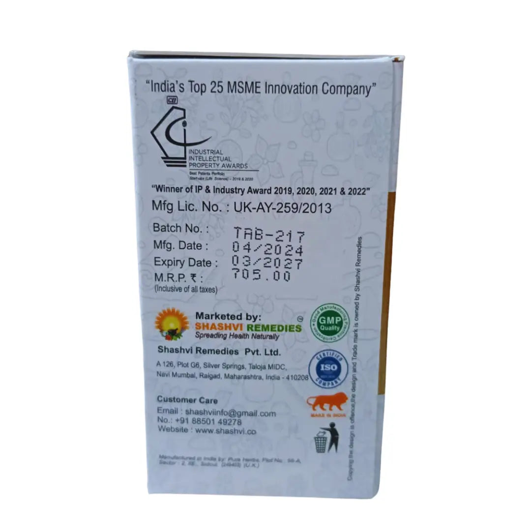 Shashvi Dybo 100 Gold – Natural Ayurvedic Diabetes Control Tablets