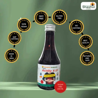 Shashvi Acidity X Syrup (Sugar-Free) – Natural Relief for Acidity & Indigestion
