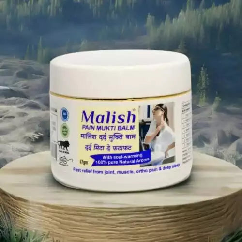 Shashvi Malish Pain Mukti Balm – Natural Ayurvedic ointment with camphor, herbal oils, and beeswax for joint, muscle, and back pain relief