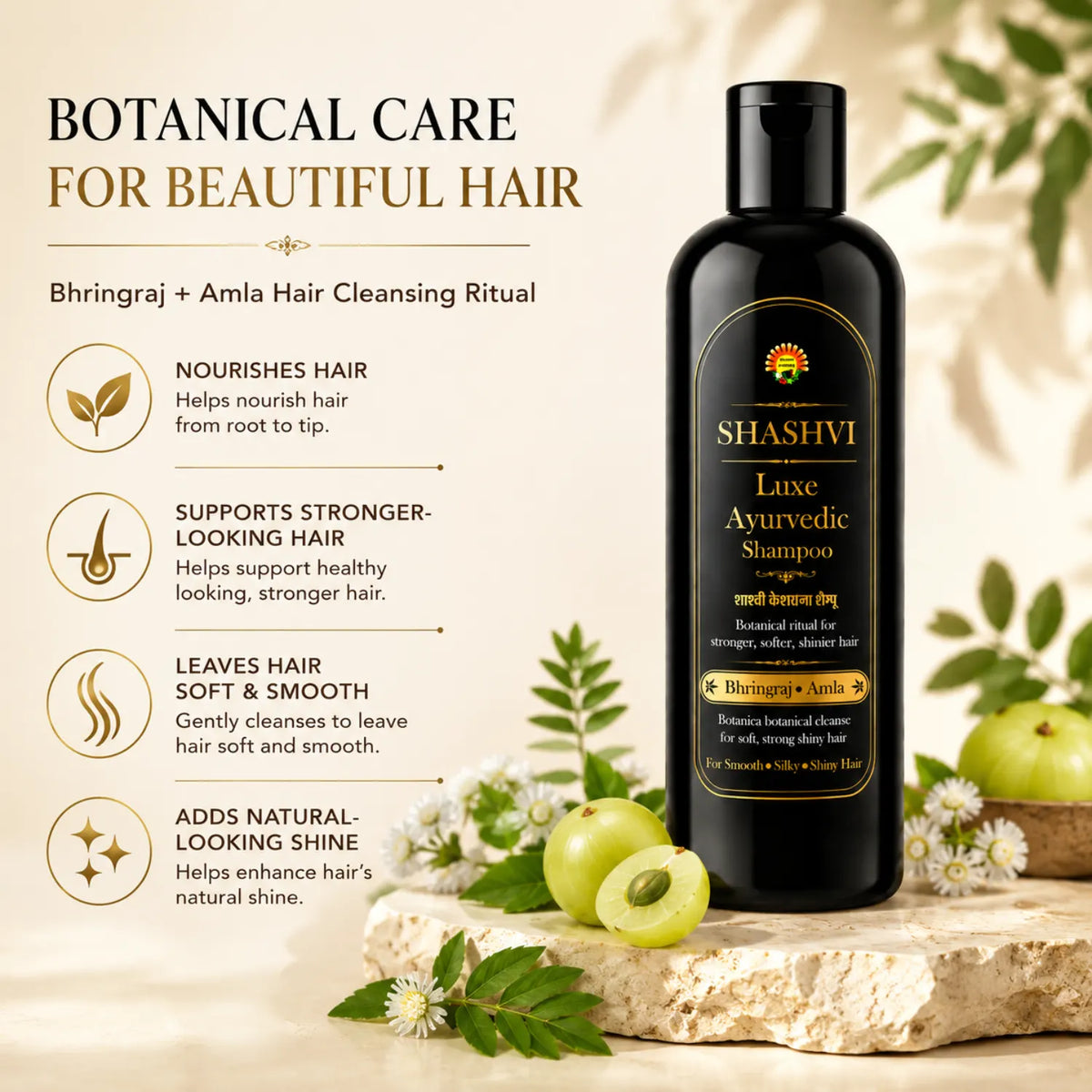 Shashvi Luxe Ayurvedic Hair Shampoo | Gentle Cleansing Shampoo for Soft, Smooth & Shiny Hair
