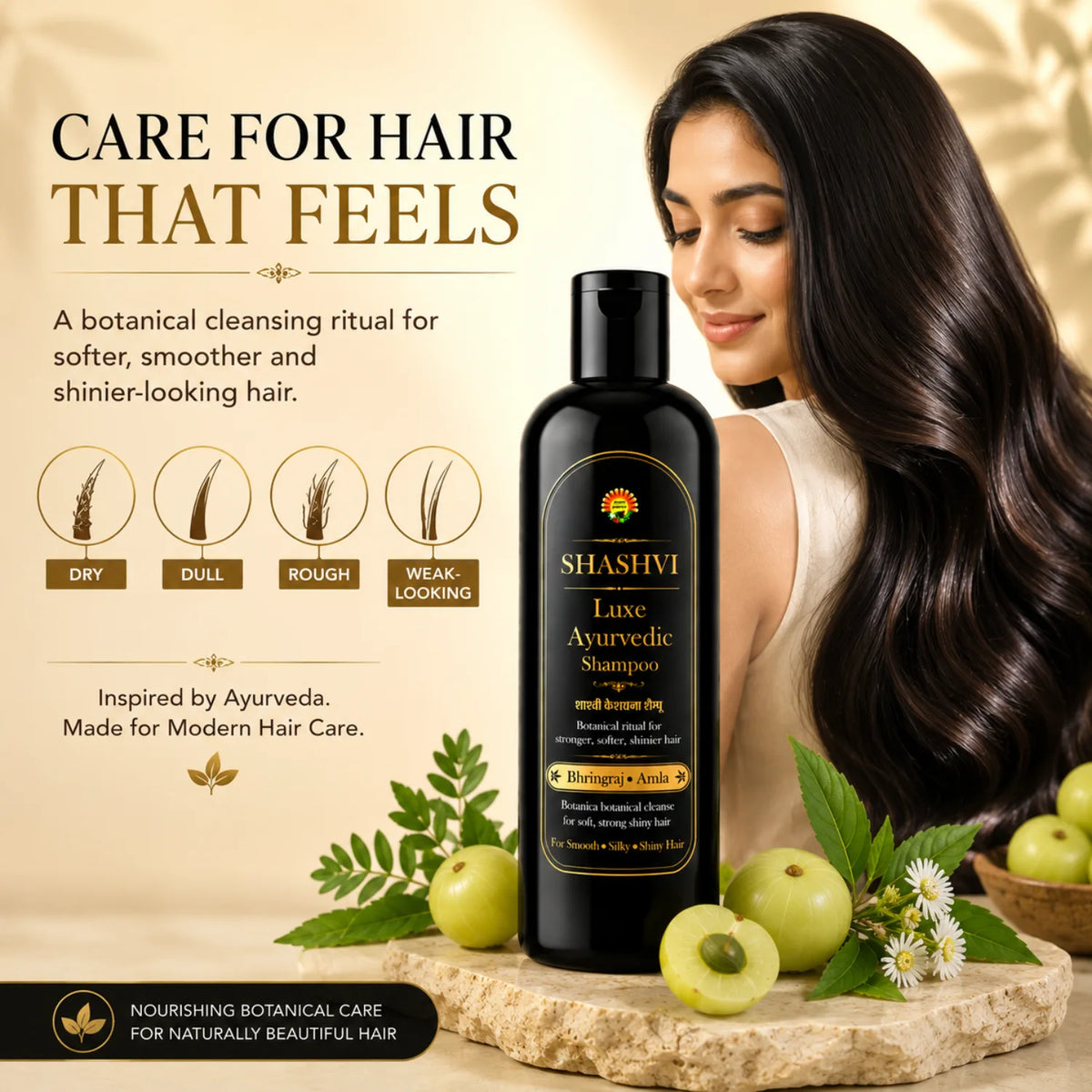 Shashvi Luxe Ayurvedic Hair Shampoo | Gentle Cleansing Shampoo for Soft, Smooth & Shiny Hair