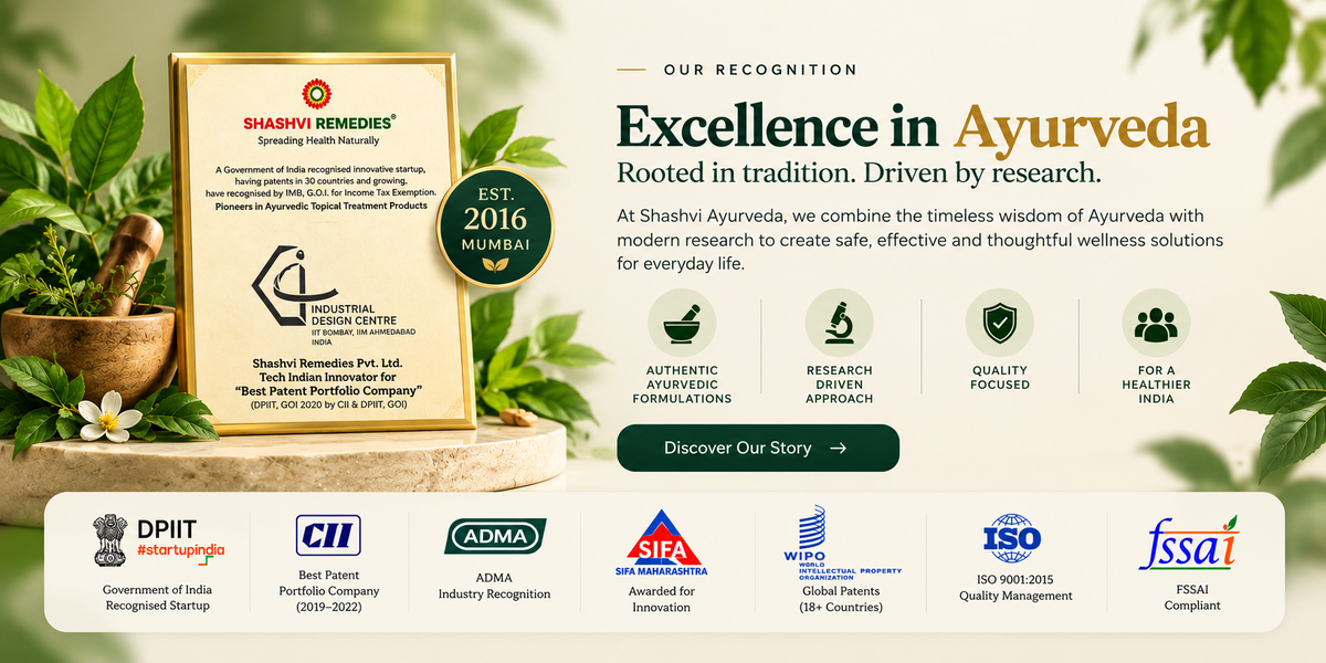 Shashvi Remedies Excellence in Ayurveda recognition banner